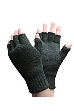 HEAT HOLDERS - Herren Thermisch Winter Outdoor Fleece Fingerlose Handschuhe in 2 Farben (Mens fingerless) (Khaki-Grün) von HEAT HOLDERS