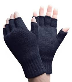 HEAT HOLDERS - Herren Thermisch Winter Outdoor Fleece Fingerlose Handschuhe in 2 Farben (Mens fingerless) (Marine) von HEAT HOLDERS