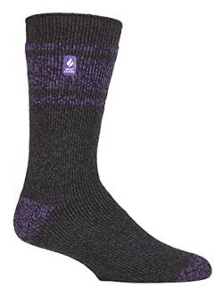 HEAT HOLDERS - Herren Winter Extra Warm Thermosocken für Geschenk | Innenfleece Socken (39-45, Charcoal/Purple (Athen)) von HEAT HOLDERS