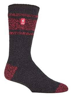 HEAT HOLDERS - Herren Winter Extra Warm Thermosocken für Geschenk | Innenfleece Socken (39-45, Charcoal/Rot (Athen)) von HEAT HOLDERS