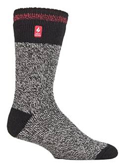 HEAT HOLDERS - Herren Winter Extra Warm Thermosocken für Geschenk | Innenfleece Socken (39-45, Schwarz Rot (Porto)) von HEAT HOLDERS
