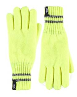 HEAT HOLDERS Herren Winter Warm Hi Vis Reflektierend Thermo Handschuhe in Orange Gelb und Schwarz (S-M, Hi-Vis Gelb) von HEAT HOLDERS