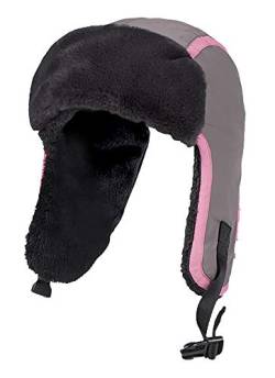 HEAT HOLDERS - Kinder Jungen Mädchen Winter Wasserdicht Mütze Fliegermütze mit Ohrenschutz (5-10 Years, Pink/Grey) von HEAT HOLDERS