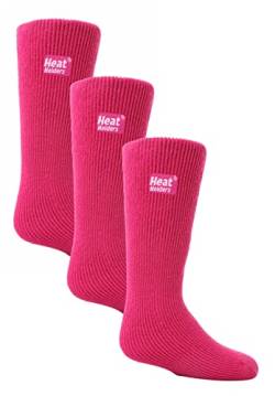 HEAT HOLDERS Kinder Thermosocken für Gummistiefel 3er Pack Jungen Mädchen Warm Thermo Socken für Winter (27-33, Himbeere) von HEAT HOLDERS