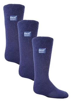 HEAT HOLDERS Kinder Thermosocken für Gummistiefel 3er Pack Jungen Mädchen Warm Thermo Socken für Winter (34-39, Indigo Blau) von HEAT HOLDERS