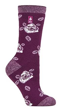 HEAT HOLDERS Lite - Damen Dünn Bunt Muster Motiv Thermosocken für Geschenk | Socken für Winter (37-40, Lila Magenta (Rom)) von HEAT HOLDERS