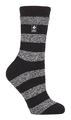 HEAT HOLDERS Lite - Damen Dünn Bunt Muster Motiv Thermosocken für Geschenk | Socken für Winter (37-40, Schwarz/Weiß (Bologna)) von HEAT HOLDERS
