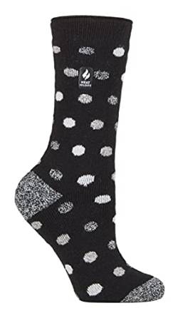 HEAT HOLDERS Lite - Damen Dünn Bunt Muster Motiv Thermosocken für Geschenk | Socken für Winter (37-40, Schwarz/Weiß (Malaga)) von HEAT HOLDERS