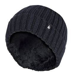 HEAT HOLDERS - Mädchen Winter Warm Plüsch Mütze mit Pompon Bommel (7-10 Jahre, Schwarz) von HEAT HOLDERS