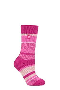 HEAT HOLDERS SOCKSHOP Damen 2.3 TOG Gemustert Thermische Socken Packung 1 (37-42, Provence Multi Streifen Beere) von HEAT HOLDERS