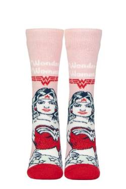 HEAT HOLDERS SOCKSHOP Damen Socken - DC Comic Charakter 1.6 TOG Lite Warme Thermik Gemustert Wonder Woman Socken 1 Paar Pack Rosa/Rot 37-42 von HEAT HOLDERS