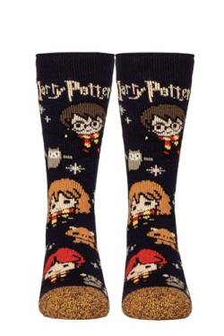 HEAT HOLDERS SOCKSHOP Kinder Socken - Harry Potter Charakter 1.6 TOG Lite Warme Thermik Gemustert Socken 1 Paar Pack Marine 4-7 Jahre von HEAT HOLDERS