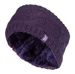 Heat Holders - Damen outdoor gestrickt strick thermo winter stirnband mit innen fleece (One Size, Violett) von HEAT HOLDERS