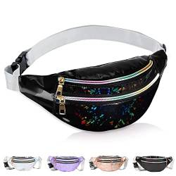 Bauchtasche Damen, wasserdichte Bauchtasche PU Leder Hüfttasche mit Reflektierender Verstellbarer Gurt für Frauen und Männer Outdoor Reisen Party Festival von HEAWAA