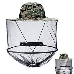 Mückenschutzkappe für Bienenzucht, Anti-Moskito Kopfnetz Hut, Imker Moskito Kopfnetz Hut mit Kopf Net für Männer Frauen Angeln Campen Gartenarbeit Dschungel Wandern Outdoor von HEAWAA