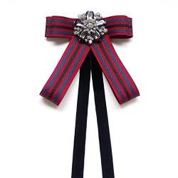 Fashion Fliegen Ribbon Bowknot Brosche Kristall Bowtie Krawatten Pins und Broschen Männer Mode Kragen Blume Geschenke for Frauen Zubehör (Color : A4) von HEBBES