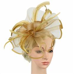 Frauen große Blume Fascinator Haarspange Federn Zylinder Hochzeit königliche Stirnbänder for Frauen Abschlussball Fotografie Haarschmuck Mode-Stirnbänder (Color : H) von HEBBES