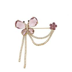 Japanische Kristall-Schmetterlings-Broschen, personalisierte Blumen-Quastennadel, Pullover-Corsage-Mantel-Accessoires von HEBBES