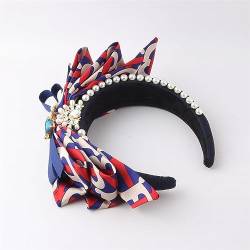 Mode Stirnbänder Barock Schwammband Perle eingelegte Strass Haarband Damen Ball Wunderschönes Stirnband Mode Haarschmuck Brautstirnband (Color : B) von HEBBES