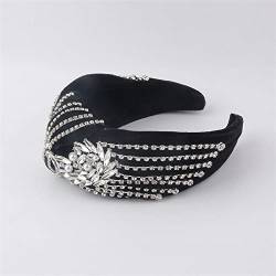 Mode Stirnbänder Flanell Strass Quaste Stirnband Mode Strass Geometrische Persönlichkeit Haarband Haar Damen Party Haarschmuck Brautstirnband (Color : A) von HEBBES