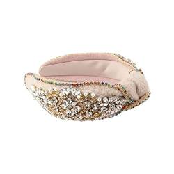 Mode Stirnbänder Flanell Wunderschönes Stirnband Mode Barock Strass Perle Haarband Damen Abschlussball Laufsteg Kopfbedeckung Brautstirnband (Color : C) von HEBBES