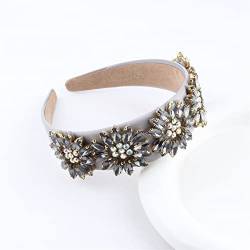 Mode Stirnbänder Mode Kopfschmuck Barock Bunte Strass Persönlichkeit Haarband Frauen Laufsteg Haarschmuck Stirnband Brautstirnband (Color : C) von HEBBES