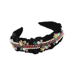 Mode Stirnbänder Modische Flanell-Furche mit eingelegten Strass-Blumen-Haarband-Damen-Party-schönen Haarband-Haarschmuck Brautstirnband (Color : C) von HEBBES