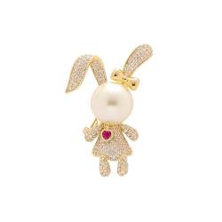 Niedliche Kaninchen-Perlenbrosche, weibliche Strass-Corsage, personalisierte Anstecknadel, Kleidung, Dekorationen, Neujahrsgeschenk von HEBBES