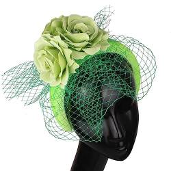 Vintage elegante Fascinators Stirnband Tea Party Hüte for Frauen königliche Hochzeit Schleier Blume Fascinators Haarschmuck Hochzeiten Haarband Mode-Stirnbänder (Color : C) von HEBBES