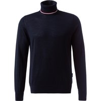 HECHTER PARIS Herren Rollkragenpullover blau Schurwolle unifarben von HECHTER PARIS