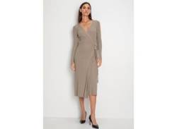 Wickelkleid HECHTER PARIS Gr. 42, N-Gr, beige (sand) Damen Kleider Langarm von HECHTER PARIS