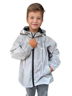 HECKBO Kinder Dinosaurier Dino Regenjacke Windjacke aus Reflektoren Material Jacke Jungen - 4 Jahre - wasserdicht & winddicht von HECKBO