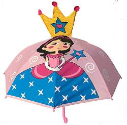 HECKBO Kinder Regenschirm Stockschirm Prinzessin Motiv mit 3D Krone- Umbrella Jungen Mädchen - Kindergarten und Schule Zubehör- zur Einschulung für die Schultüte als kleine Aufmerksamkeit von HECKBO