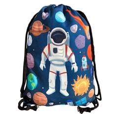 HECKBO Mädchen Jungen Kinder Turnbeutel - Astronaut Weltraum- für z.B. Sportkleidung & Trinkflasche - Kindergarten, Schule & Freizeit - Rucksack, Tasche, Sportrucksack, Sportbeutel, Gym von HECKBO