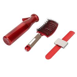 Haarnebelflasche Ergonomisch Gebogene Entlüftungsbürste Haushalt Haarspange Armband für Männer Frauen (Rot) von HEEPDD