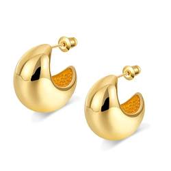 HEEYA Chunky Gold Creolen für Frauen Mädchen - 18 Karat vergoldete leichte Tropfenohrringe - Hypoallergene Gold Tropfen Ohrringe Schmuck Geschenk für Frauen von HEEYA