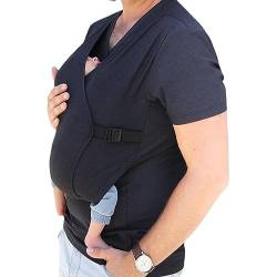 HEGZA Känguru Vater Komfort Verstellbares T-Shirt Weste Baby-Große Taschen-Multi-Funktions-T-Shirt, V Neck Kurzarm Tank Tops,Blau,L von HEGZA