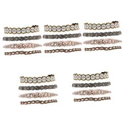 HEIMP 8 Stück Perlen-Strass-Stirnband Perlen-Stirnbänder Haarbänder for Frauenhaar Strass-Stirnbänder for Frauen Frauen-Kopf-Ketten-Schmucksachen Perlen-elastische Haar-Wraps Frauen-Kopf-Wraps Fräulei von HEIMP