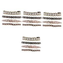 HEIMP 8 Stück Perlen-Strass-Stirnband Perlen-Stirnbänder Haarbänder for Frauenhaar Strass-Stirnbänder for Frauen Frauen-Kopf-Ketten-Schmucksachen Perlen-elastische Haar-Wraps Frauen-Kopf-Wraps Fräulei von HEIMP