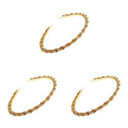 HEIMP Kettenstirnband Damen Damen Kettenstirnband Gold Metal Stirnband Kettenhaarband Gold Metal Twisted Kopfketten (Color : Goldenx3pcs, Size : 14.5X13cmx3pcs) von HEIMP