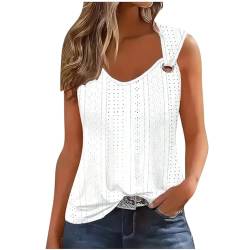 Tank Top Damen Sommer Ärmellose Shirts Sexy Aushöhlen Tops Baumwolle Oberteile Rundhals Sommerwesten Spaghetti Cami Unterhemden Basic Tees Shirt Mode Lockere Blusen Tuniken Lässige Sportkleidung von HEITUI