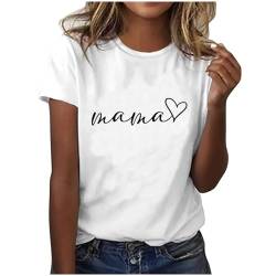 Tshirt Damen Weiss Sommer Oberteile Bluse Elegant Tops Kurzarm T-Shirt Baumwolle Locker Tunika Bequem Weich Blusentops Basic Shirts Lustige Sprüchen Tees Blusenshirt Kleidung Geschenke für Frauen von HEITUI