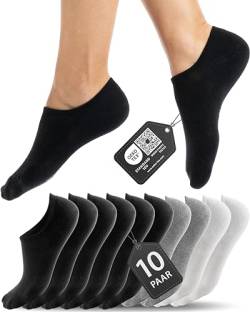 HELDENWERK 10 Paar Füsslinge für Damen & Herren - Unsichtbare Sneaker-Socken atmungsaktiv & bequem - Füßlinge in schwarz, weiß, grau von HELDENWERK