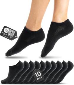 HELDENWERK Sneaker Socken Damen & Herren 10 Paar I Kurze Sneakersocken OEKOTEX zertifiziert mit atmungsaktiver Baumwolle I Kurzsocken Set Unisex Sportsocken (10x schwarz) von HELDENWERK