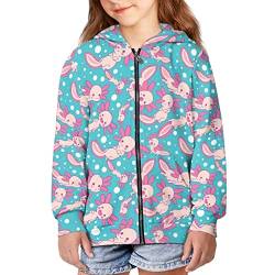 HELLHERO Mädchen Hoodie Größe 6-16 Jungen Mode Hoodies & Sweatshirts für Kinder Kleidung, Axolotl, 11- 13 Jahre von HELLHERO