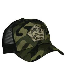 HELLMOTORS 100% Fishing Camouflage Trucker Cap Jungle Camo Angler Kappe Outdoor Fisch von HELLMOTORS