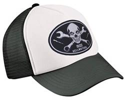 HELLMOTORS Skull & Wrench Unisex Trucker Mesh Cap V8 Hotrod Biker Hat von HELLMOTORS