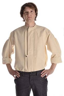 HEMAD Herren Hemd mit Stehkragen Loisach beige XL Baumwolle gewebt von HEMAD