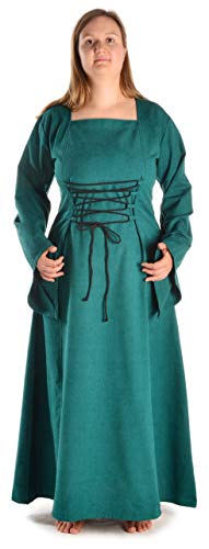 HEMAD Mittelalter Kleid Amurfina aus Baumwolle Grün Medium Gewandung LARP von HEMAD