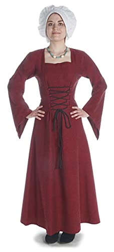 HEMAD Mittelalter Kleid Amurfina aus Baumwolle Rot Large Gewandung LARP von HEMAD